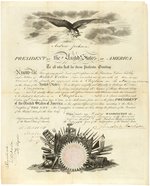 ANDREW JACKSON NAVY CHAPLIN COMMISSION DOCUMENT SIGNED AS PRESIDENT.