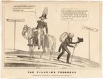 HARRISON ANTI-VAN BUREN 1840 CARTOON PRINT "THE PILGRAM'S PROGRESS."