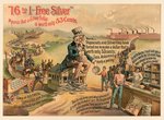 McKINLEY: ANTI-BRYAN "16 TO 1 FREE SILVER" UNCLE SAM CARTOON POSTER.