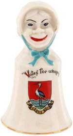 "VOTES FOR WOMEN" SUFFRAGE BELL WITH "HERNE BAY" CREST.