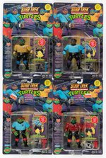 STAR TREK TEENAGE MUTANT NINJA TURTLES CARDED ACTION FIGURE SET.