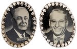 ROOSEVELT & LANDON ORNATE REAL PHOTO PIN-BACK BADGES.