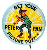 CLERK'S PETER PAN PREMIUM PROMO BUTTON.