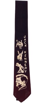 "JACK KENNEDY" RARE CARTOON DONKEY 1960 CAMPAIGN NECKTIE.