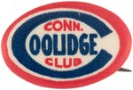 "CONN. COOLIDGE CLUB" 1924 CONNECTICUT GOP CAMPAIGN BUTTON.