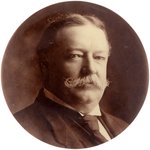 TAFT SEPIA TONED REAL PHOTO PORTRAIT BUTTON.