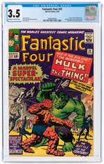 FANTASTIC FOUR #25 APRIL 1964 CGC 3.5 VG- (THING VS. INCREDIBLE HULK ).