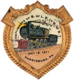 JOINT MEETING OF UNIONIZED RAILWAY WORKERS 1911 EXCEPTIONAL CONVENTION BADGE.
