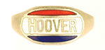 "HOOVER" OVAL TOP ENAMEL RING.