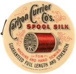 TAPE MEASURE FOR CARLSON CURRIER CO's SPOOL SILK W/NICE GRAPHICS BOTH SIDES.