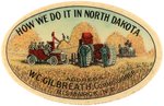 POCKET MIRROR WITH COLORFUL HARVESTING SCENE AND "HOW WE DO IT IN NORTH DAKOTA".