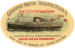 POCKET MIRROR "NEW S.S. CITY OF GRAND RAPIDS" GREAT LAKES STEAMSHIP C. 1910.