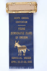 OREGON YOUNG DEMS RIBBON BADGE 1940.