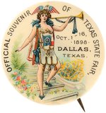 "OFFICAL SOUVENIR OF THE TEXAS STATE FAIR" BUTTON FROM DALLAS.