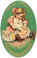 POCKET MIRROR IN GORGEOUS COLOR FOR "BABY BRAND BUTTERINE" C. 1905.