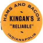 CELLULOID ENCLOSED TAPE MEASURE FOR "RELIABLE" KINGAN'S HAMS IN SUPERB COLOR C. 1905.