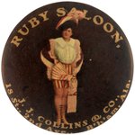 POCKET MIRROR "RUBY SALOON/J. J. COLLINS & CO./B'H'AM, ALA".