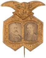 HARRISON & REID HIGH GRADE ORNATE BRASS SHELL JUGATE BADGE.