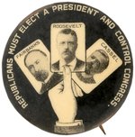 ROOSEVELT, FAIRBANKS & CASSEL HAND OF CARDS COATTAIL TRIGATE BUTTON HAKE #138.