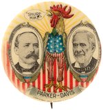 PARKER & DAVIS "SHURE MIKE" CARTOON ROOSTER JUGATE BUTTON HAKE #12.