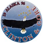 CLINTON & GORE "ALASKA" 1996 CAMPAIGN BUTTON.