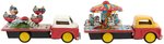 COUNTRY FAIR SERIES MERRY-GO-ROUND AND SEE-SAW TRUCK PAIR IN BOXES.