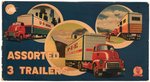 ASSORTED 3 TRAILERS HORSE, MAIL AND FREIGHT VANS IN BOX W/INSERTS.