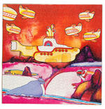 “THE BEATLES YELLOW SUBMARINE” TWO MEDIUM/SIX LARGE ASSEMBLED PUZZLES WITH BOXES.