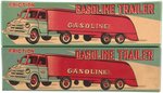 FRICTION GASOLINE TRUCK AND TRAILER PAIR IN BOXES.