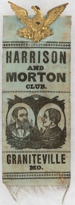 "HARRISON AND MORTON CLUB GRANITEVILLE" MISSOURI JUGATE RIBBON.