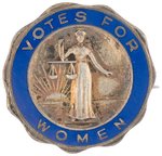 "VOTES FOR WOMEN" SUFFRAGE STERLING SILVER ENAMEL BROOCH.
