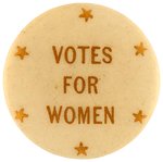 "VOTES FOR WOMEN" SUFFRAGE SIX STAR BUTTON.