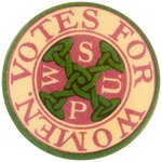 WOMEN'S SOCIAL POLITICAL UNION "VOTES FOR WOMEN" SUFFRAGE BUTTON VARIETY.