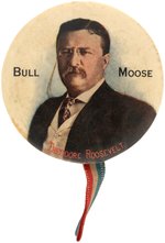 ROOSEVELT "BULL MOOSE" SCARCE 1912 PORTRAIT BUTTON HAKE #62.