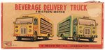 CANADA DRY BEVERAGE DELIVERY TRUCK FRICTION POWERED TIN TRUCK IN BOX.