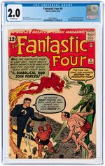 FANTASTIC FOUR #6 SEPTEMBER 1962 CGC 2.0 GOOD.