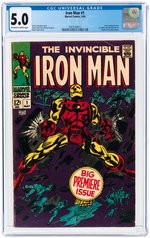 IRON MAN #1 MAY 1968 CGC 5.0 VG/FINE.