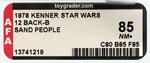 STAR WARS - SAND PEOPLE (TUSKEN RAIDER) 12 BACK-B AFA 85 NM+.