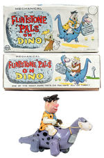 FRED FLINTSTONE ON DINO TIN WINDUP BY MARX IN BOX.