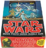 "STAR WARS" 1977 TOPPS FIRST SERIES GUM CARD SET PLUS DISPLAY BOX AND WRAPPER.