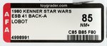 STAR WARS: THE EMPIRE STRIKES BACK - LOBOT 41 BACK-A AFA 85 NM+.