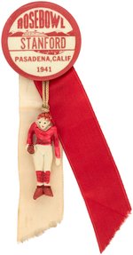 1941 ROSE BOWL BUTTON STANFORD INDIANS VS. NEBRASKA CORNHUSKERS IN THEIR FIRST BOWL GAME.