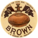 1902 DARTMOUTH VS. BROWN RIBBON BADGE AND BROWN FOOTBALL POCKET MIRROR.