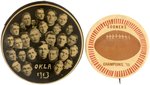 1913 AND 1915 PAIR OF OKLAHOMA SOONERS FOOTBALL BUTTONS, ONE A REAL PHOTO.