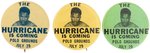 1957 "HURRICANE" JACKSON BUTTON AND TWO PROTOTYPES FOR HIS POLO GROUNDS FIGHT WITH PATTERSON.