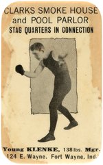 C. 1912 POCKET MIRROR FOR  FT. WAYNE PARLOR SHOWING BOXER "YOUNG KLENKE".