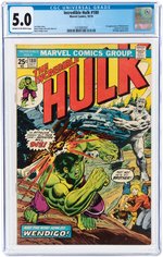 INCREDIBLE HULK #180 OCTOBER 1974 CGC 5.0 VG/FINE (FIRST WOLVERINE CAMEO).