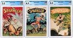 SPARKLER COMICS #39, #42 & #44 CGC COMICS LOT OF THREE (TARZAN).