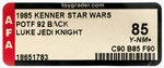 STAR WARS: POWER OF THE FORCE - LUKE SKYWALKER (JEDI KNIGHT) 92 BACK AFA 85 Y-NM+.