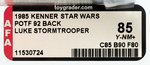 STAR WARS: POWER OF THE FORCE - LUKE SKYWALKER (IMPERIAL STORMTROOPER DISGUISE) 92 BACK AFA 85 Y-NM+.